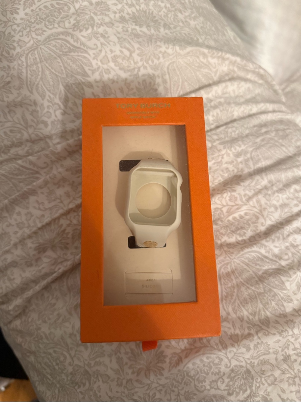 Tory Burch Silicone Smartwatch Case and Band - White